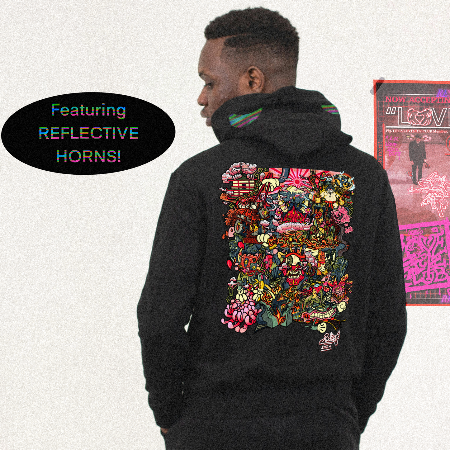 JAPAN Hoodie [ with Reflective horns!]